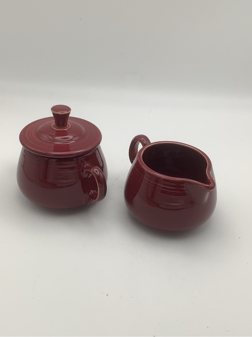 Fiestaware Cinnabar Creamer and Covered Sugar Set with Tray - Picture 11 of 12